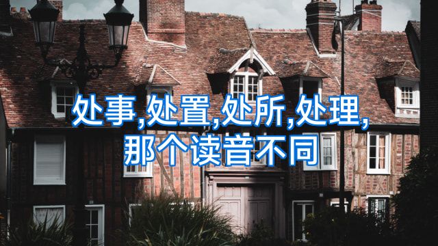 处事,处置,处所,处理,那个读音不同