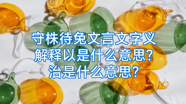 守株待兔文言文字义解释以是什么意思?治是什么意思?
