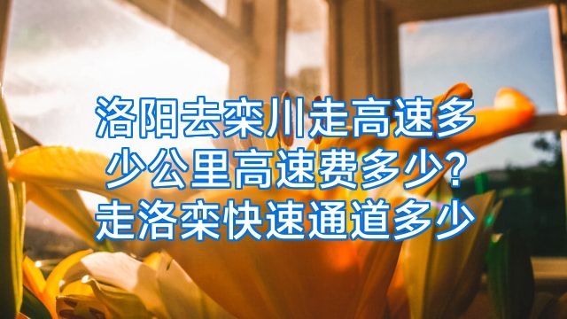 洛阳去栾川走高速多少公里高速费多少?走洛栾快速通道多少