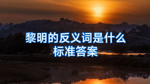 黎明的反义词是什么标准答案