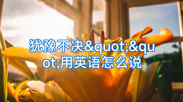 犹豫不决""用英语怎么说