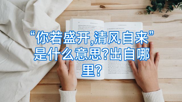 “你若盛开,清风自来”是什么意思?出自哪里?