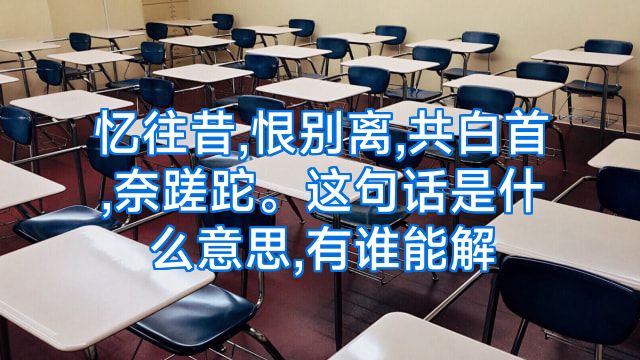 忆往昔,恨别离,共白首,奈蹉跎。这句话是什么意思,有谁能解