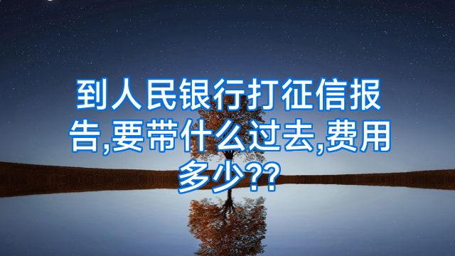到人民银行打征信报告,要带什么过去,费用多少??