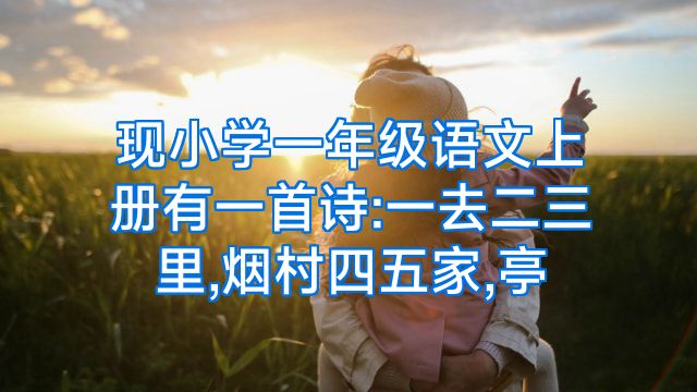 现小学一年级语文上册有一首诗:一去二三里,烟村四五家,亭