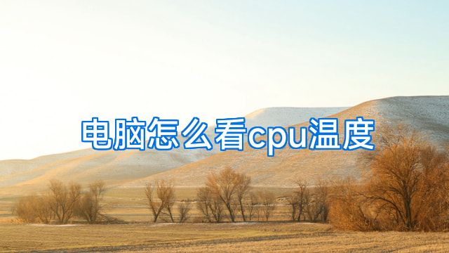 电脑怎么看cpu温度