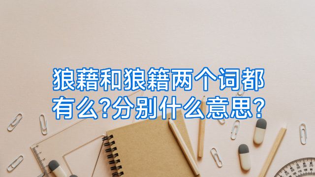 狼藉和狼籍两个词都有么?分别什么意思?
