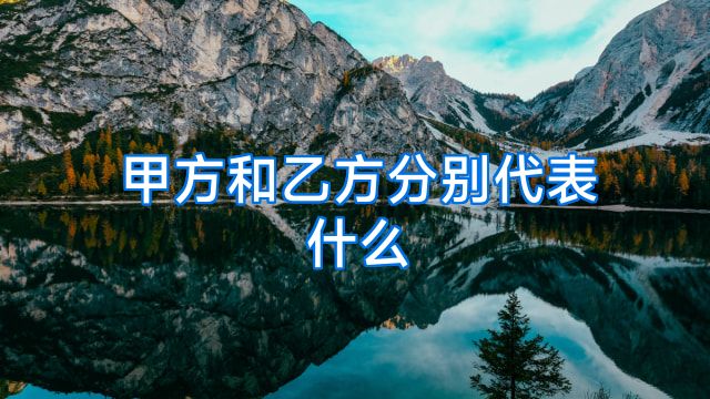 甲方和乙方分别代表什么