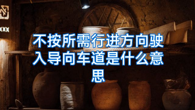 不按所需行进方向驶入导向车道是什么意思