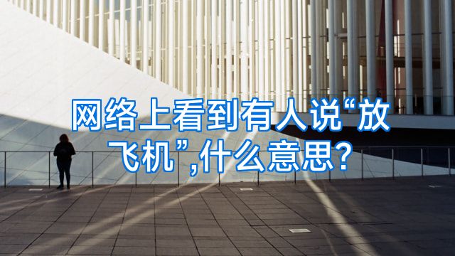 网络上看到有人说“放飞机”,什么意思?