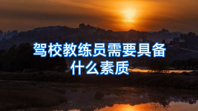 驾校教练员需要具备什么素质