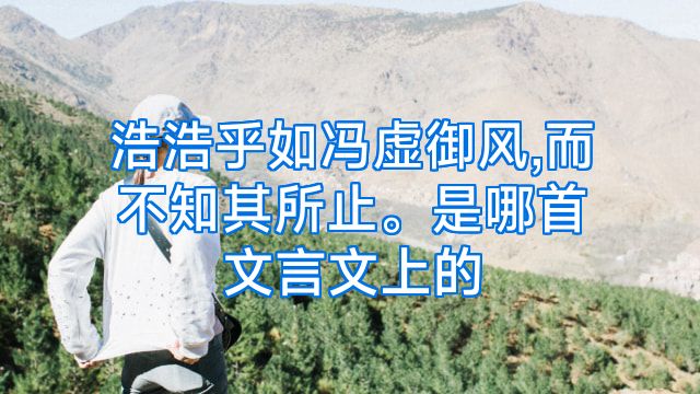 浩浩乎如冯虚御风,而不知其所止。是哪首文言文上的