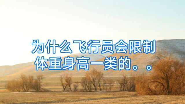 为什么飞行员会限制体重身高一类的。。