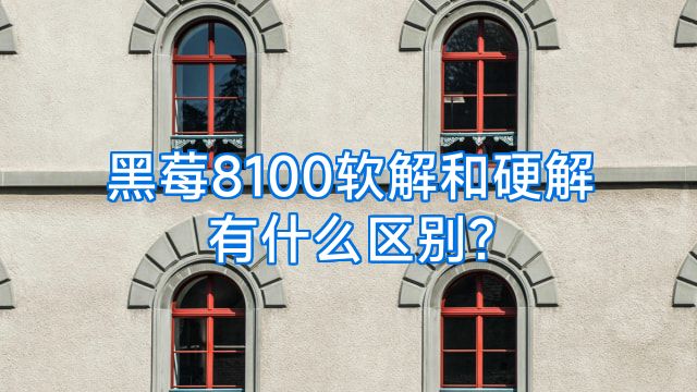 黑莓8100软解和硬解有什么区别?