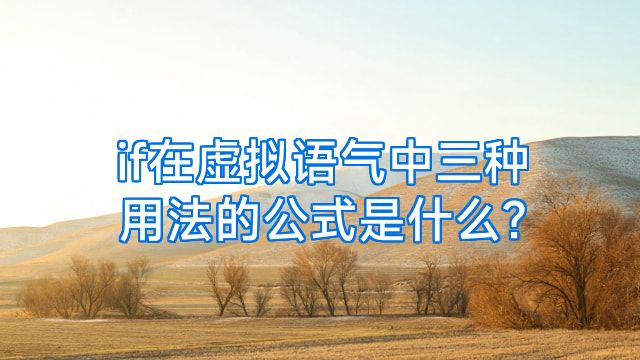 if在虚拟语气中三种用法的公式是什么?