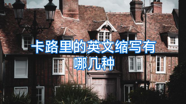 卡路里的英文缩写有哪几种