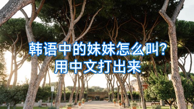 韩语中的妹妹怎么叫?用中文打出来