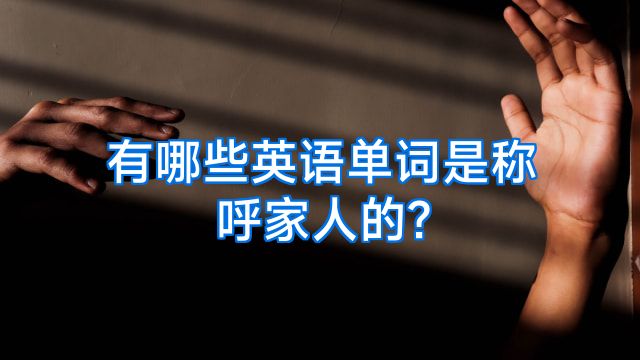 有哪些英语单词是称呼家人的?