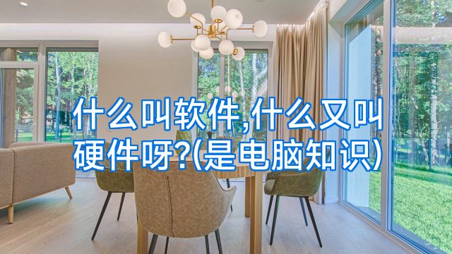 什么叫软件,什么又叫硬件呀?(是电脑知识)