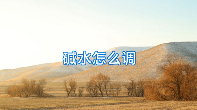 碱水怎么调