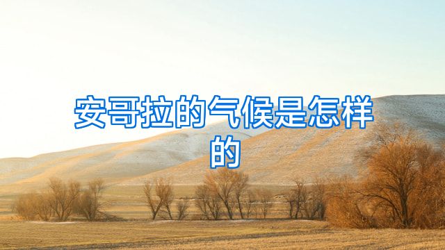 安哥拉的气候是怎样的