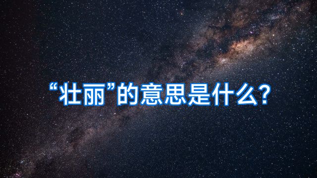 “壮丽”的意思是什么?
