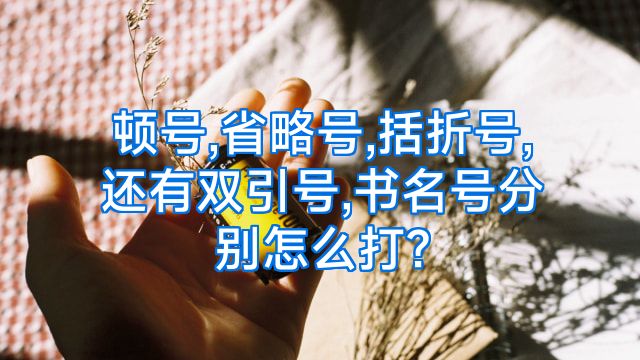 顿号,省略号,括折号,还有双引号,书名号分别怎么打?