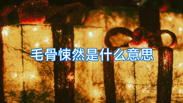 毛骨悚然是什么意思