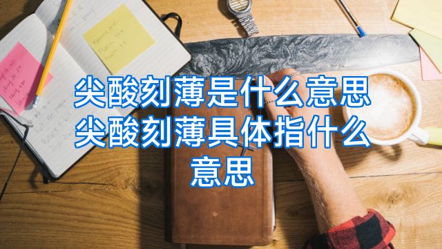 尖酸刻薄是什么意思尖酸刻薄具体指什么意思