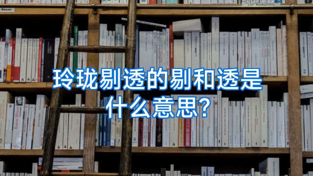 玲珑剔透的剔和透是什么意思?