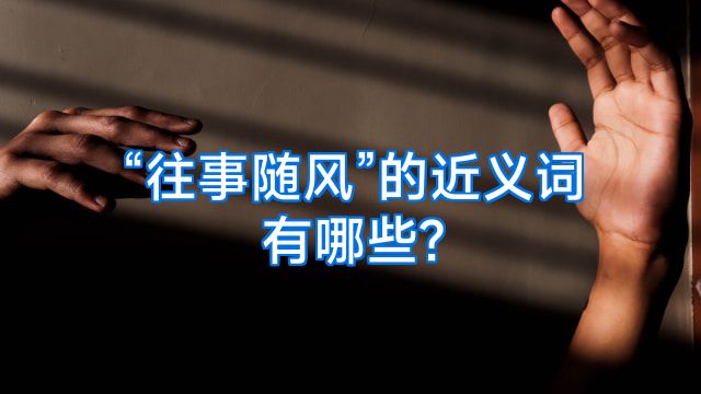 “往事随风”的近义词有哪些?