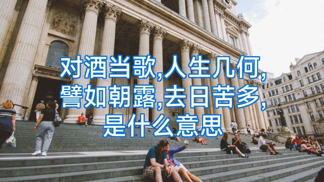 对酒当歌,人生几何,譬如朝露,去日苦多,是什么意思