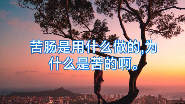 苦肠是用什么做的,为什么是苦的啊。