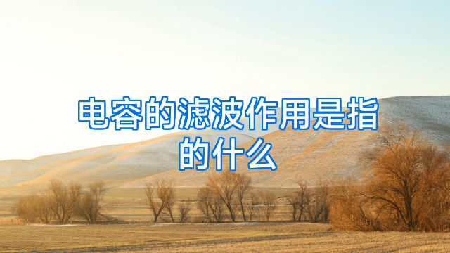 电容的滤波作用是指的什么