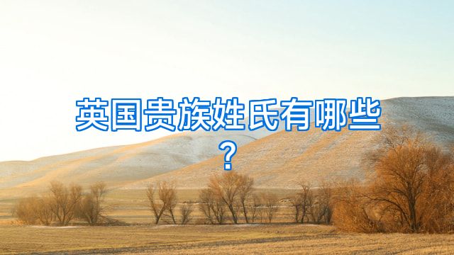 英国贵族姓氏有哪些?