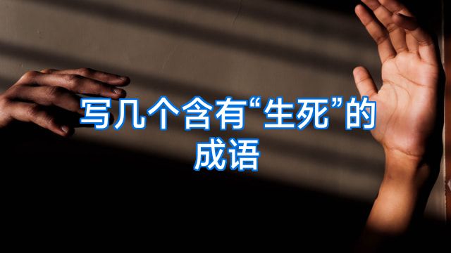写几个含有“生死”的成语