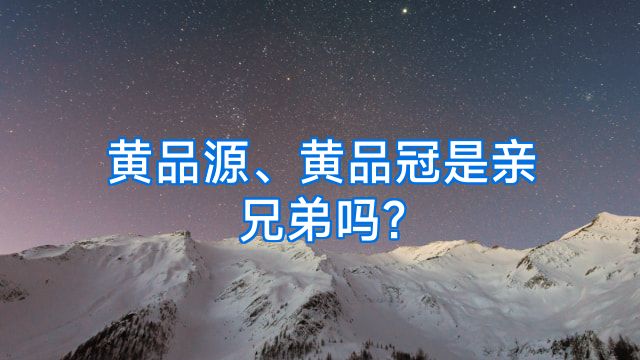 黄品源、黄品冠是亲兄弟吗﹖