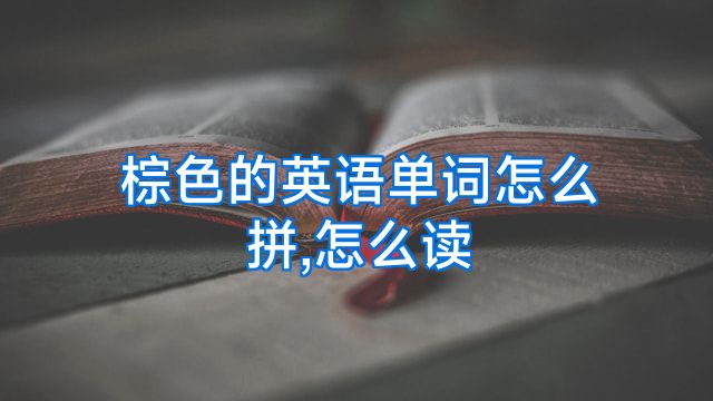 棕色的英语单词怎么拼,怎么读