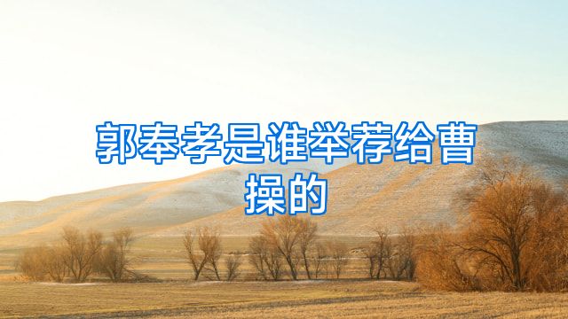 郭奉孝是谁举荐给曹操的