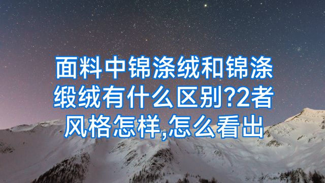 面料中锦涤绒和锦涤缎绒有什么区别?2者风格怎样,怎么看出