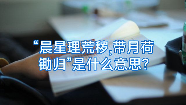 “晨星理荒秽,带月荷锄归”是什么意思?