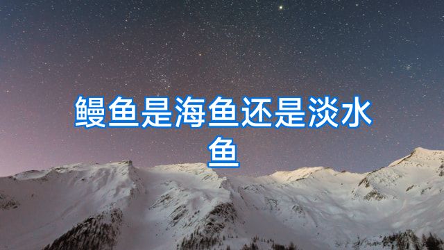 鳗鱼是海鱼还是淡水鱼