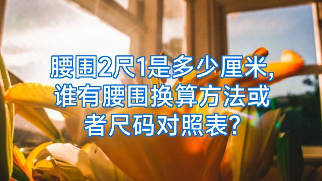 腰围2尺1是多少厘米,谁有腰围换算方法或者尺码对照表?