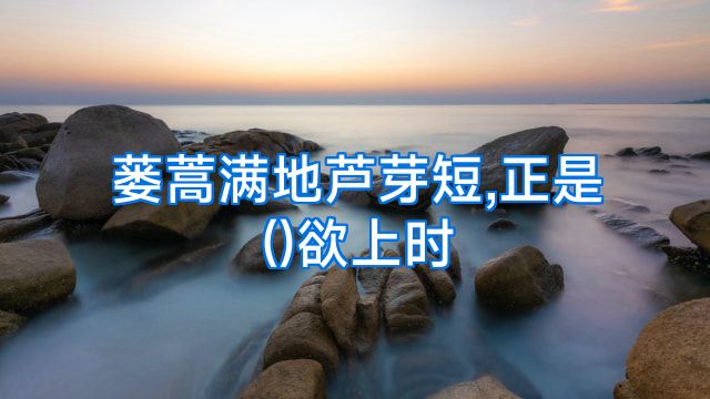 蒌蒿满地芦芽短,正是()欲上时