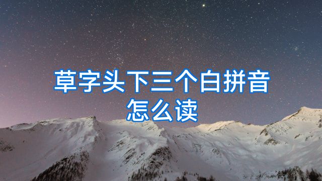 草字头下三个白拼音怎么读