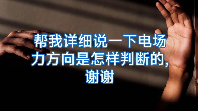 帮我详细说一下电场力方向是怎样判断的,谢谢