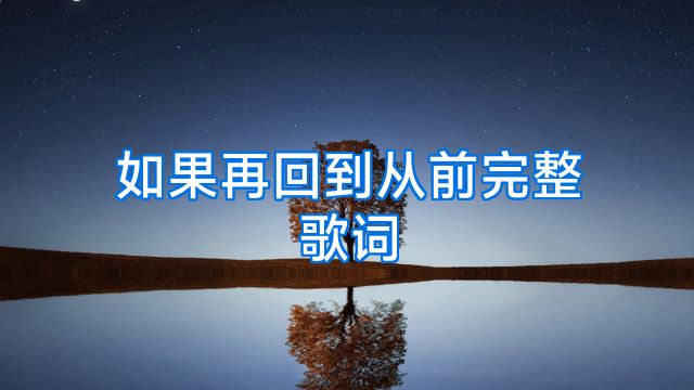 如果再回到从前完整歌词