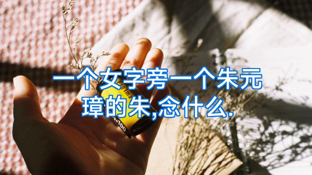 一个女字旁一个朱元璋的朱,念什么.