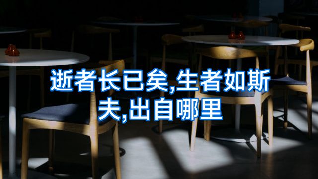 逝者长已矣,生者如斯夫,出自哪里