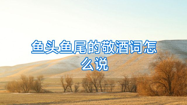 鱼头鱼尾的敬酒词怎么说